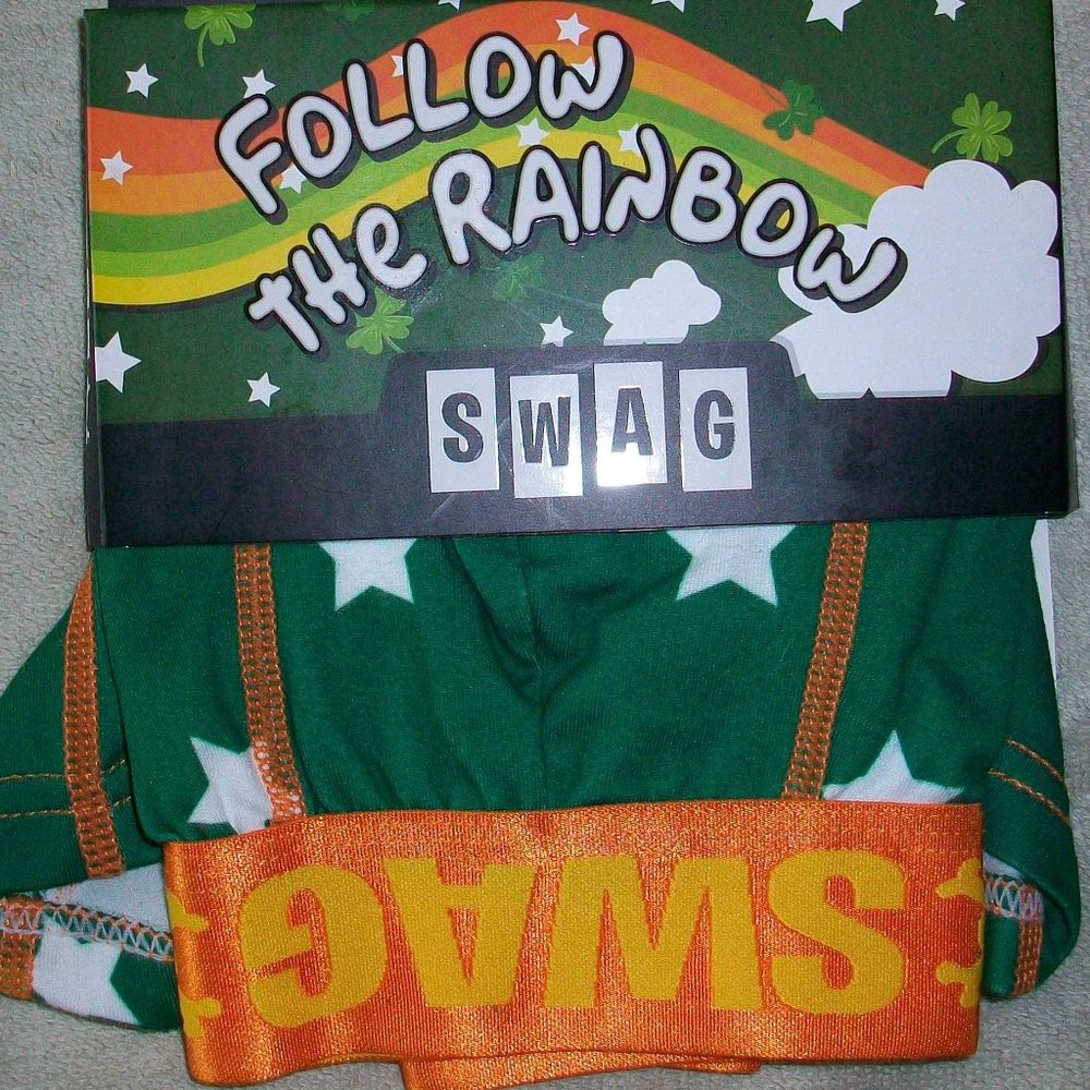 Swag Saint Patrick's Follow The Rainbow Green Lucky Boxer Briefs